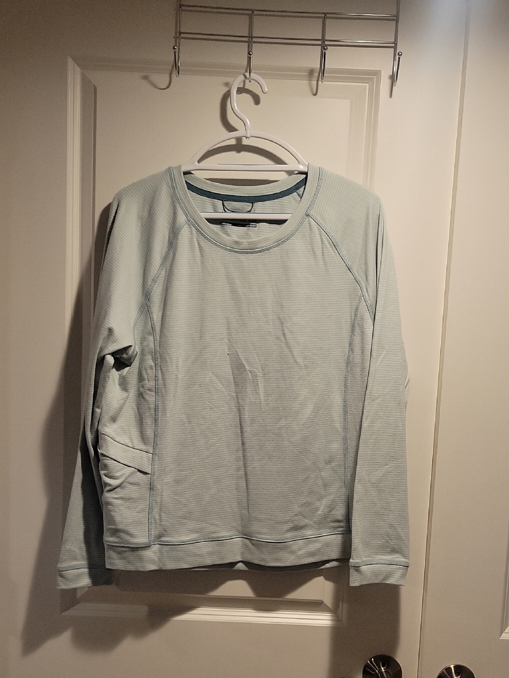 Light Blue Striped Long Sleeve Pullover